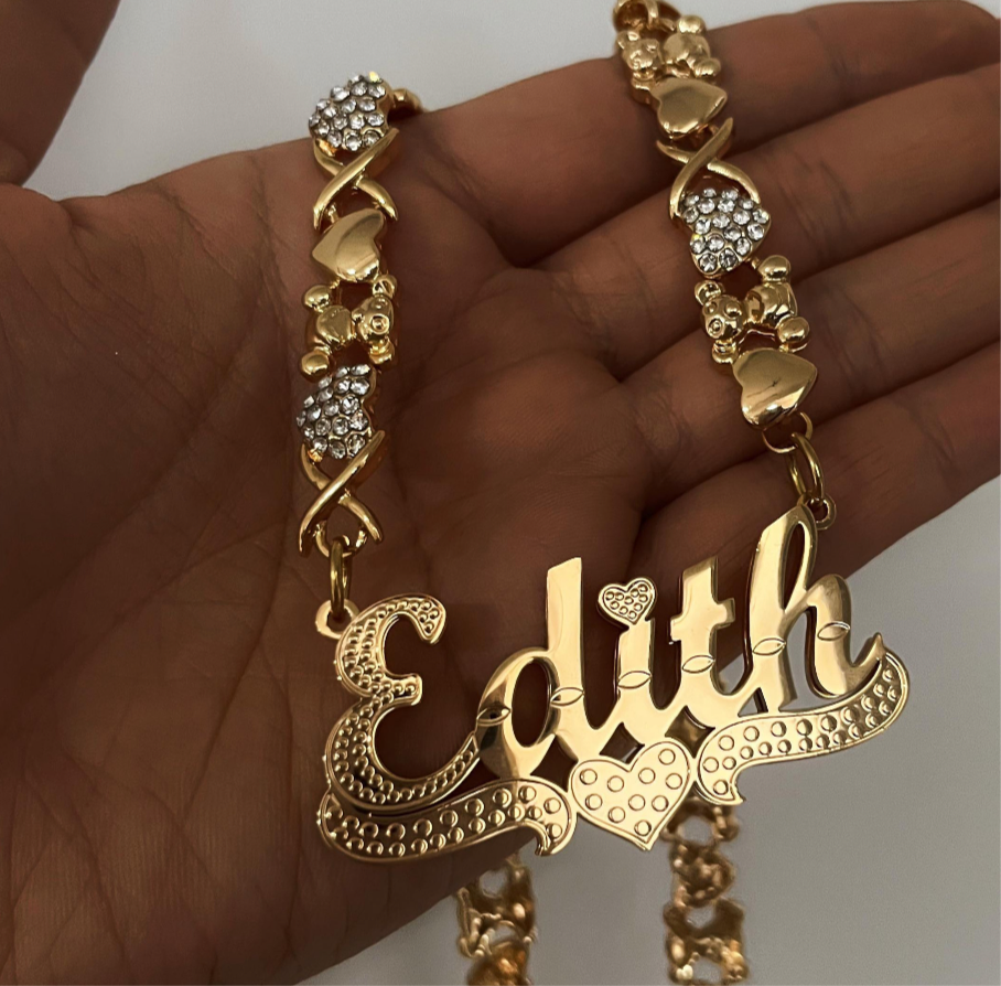 TEDDY BEAR NAME NECKLACE