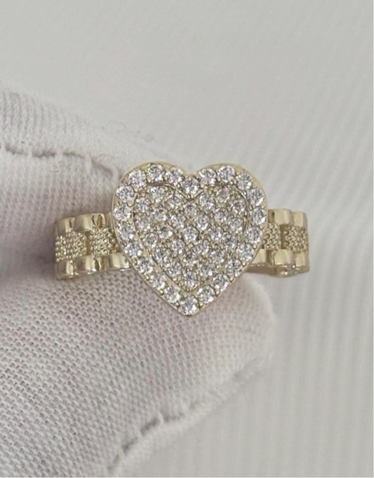 HEART RING WITH STONES